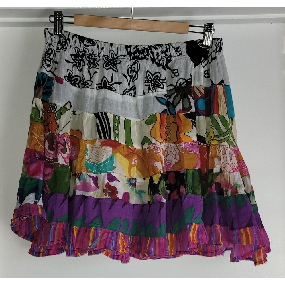 Jackpot Multicolored Cotton Skirt Free Size Casual Everyday Dopamine Dressing